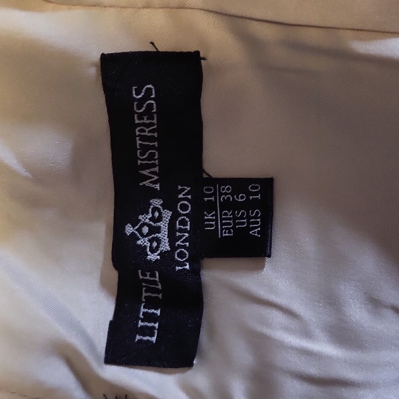 Fancy Black Lace Ivory Dress Sleeveless VNeck US 6 Back Zip - Picture 5 of 5